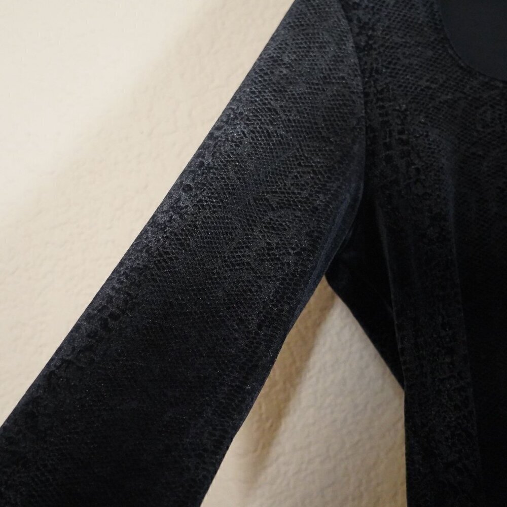 Vintage Paul Harris Design Square Neck Velvet Animal Burnout M Whimsigoth 90s - Picture 4 of 6